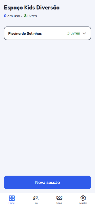 Painel do Operador com status de frota